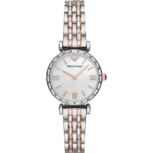 Emporio Armani AR11290 Ladies Silver and Mother of Pearl Tone Watch